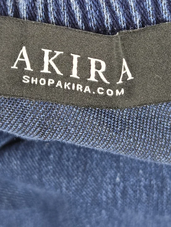 Akira Dark Blue Denim Jumpsuit with Floral Embroidery - Picture 3 of 8
